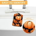 thumbnail image 3 of Maple Leaf Pumpkin Square PU Leather Luggage Tags - 2 Pack with Privacy Cover and Stainless Steel Ring - Suitable for Travel, Backpack, Handbag - Suitcase Tags, Travel Tag, 3 of 7
