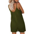thumbnail image 4 of ORUYROP SNUGWIND Femmes Casual Bretelles Sans Manches Amples Combinaisons Réglables Shorts Extensibles Romper avec Poches, 4 of 5