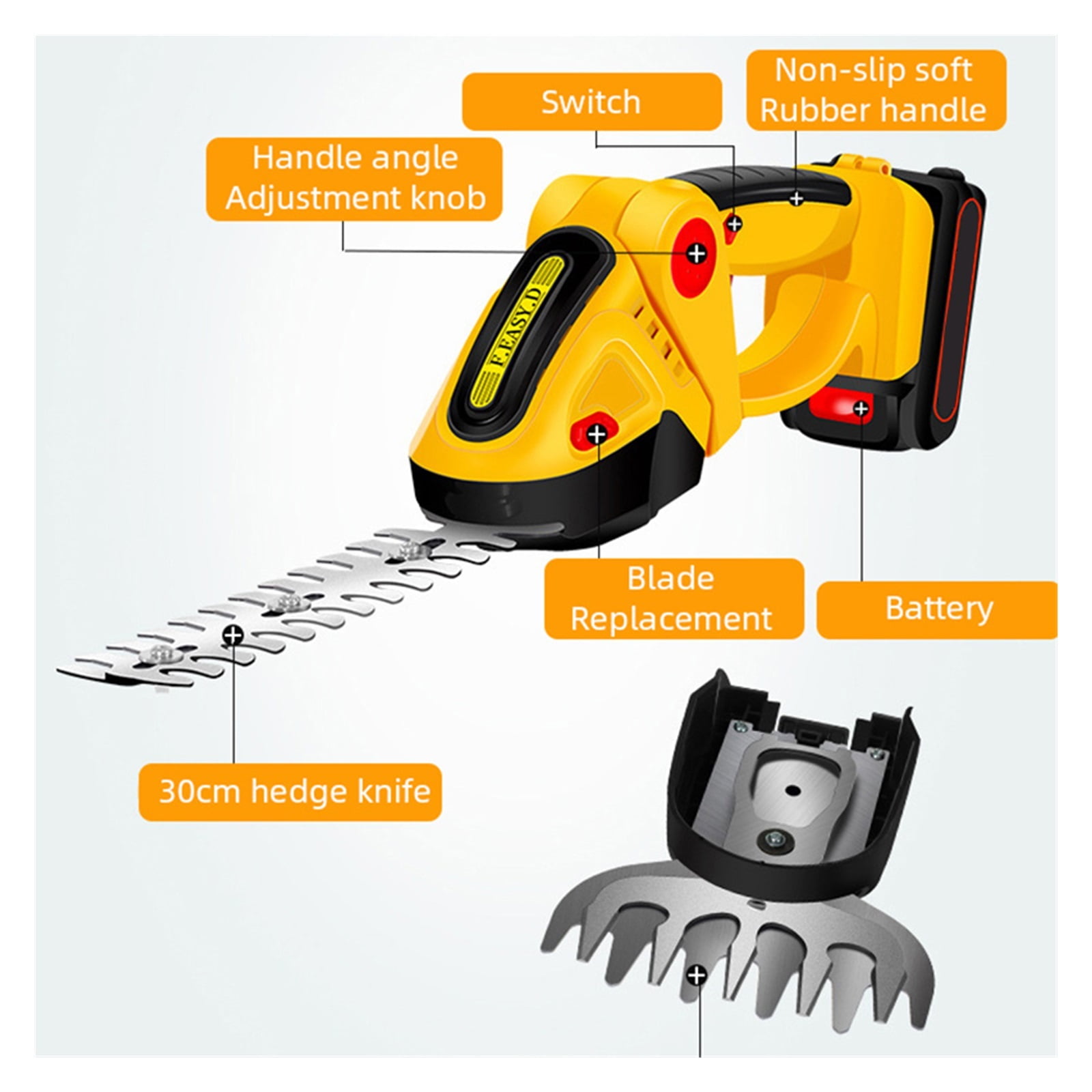 2 In 1 Cordless Electric Hedge Trimmer 36V Household Lawn Mower Battery Rechargeable Pruning Shear Mower Garden Tools