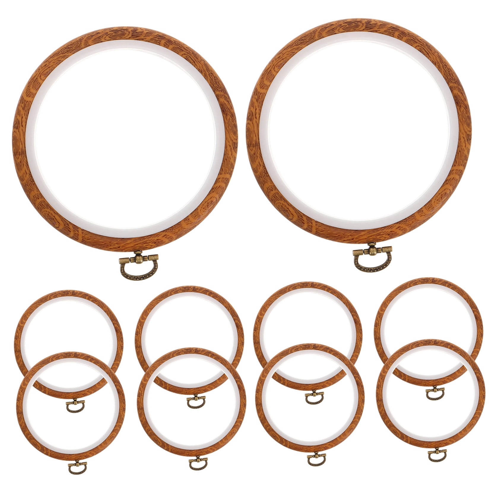 BESTYASH 10PCS Small Embroidery Hoops for Ornaments and Crafts, Multi-Size PP Plastic Embroidery Kit Hoops for Projects