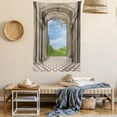 thumbnail image 2 of Apartment Decor Tapestry, Classic Architectural Entrance with Background of Countryside Landscape, Wall Hanging for Bedroom Living Room Dorm Decor, 40W X 60L Inches, Blue Green, by Ambesonne, 2 of 5