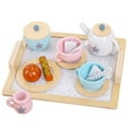 thumbnail image 1 of Wooden Tea Set Kitchen Tea Ware Teapot Tea Cup Toys Children Pretend Play Afternoon Tea Game Toys Gifts For Girls, 1 of 7