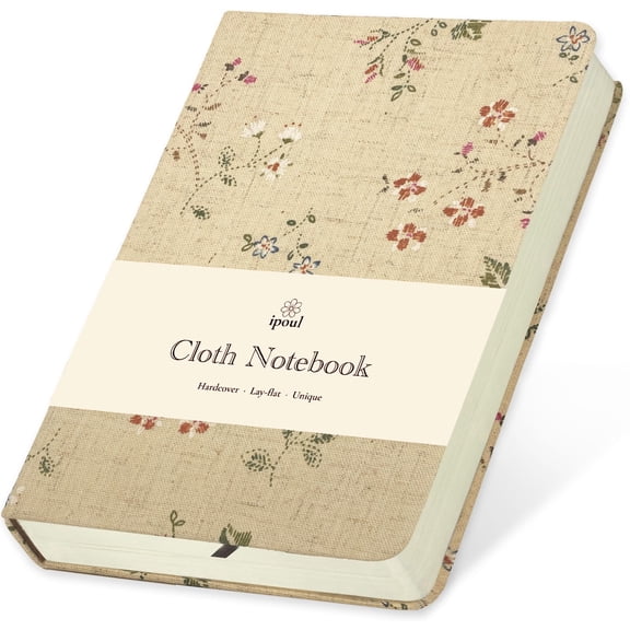 ipoul Floral Journal, Linen Notebook, Hardcover, Lined & Unlined Sketchbook, Smal, 5x7, Lay Flat, B6, Apricot