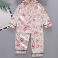 thumbnail image 4 of Jamsmile Toddler Girls Sets Soft Silk Satin Long Sleeve Floral Print Tops With Pants Loungewear 2 Piece Kids Girls Homewear, 4 of 4