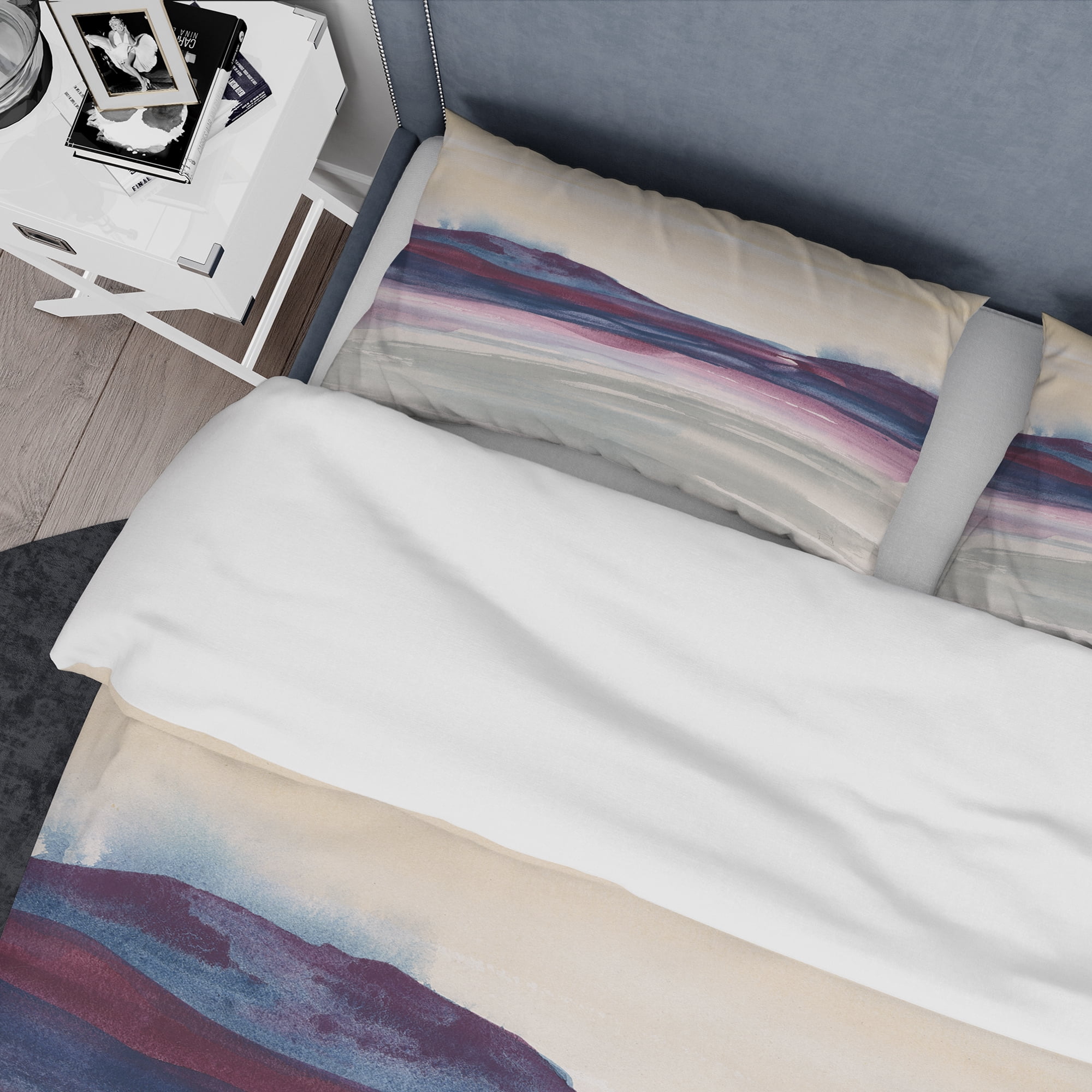 Designart 'Purple Rock landscape II' Geometric Duvet Cover Set