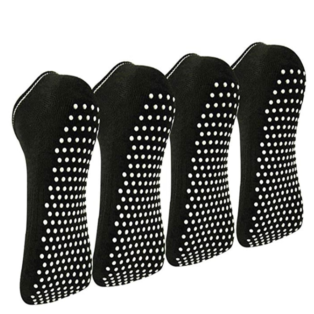 Non Slip Skid Socks with Grips - for Yoga,Barre Pilates,PiYo - Black Men and Women
