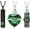 Green Zircon, variant on Vertical Bar Purple Zircon Crystal Cremation Urn Pendant Necklace, Stainless Steel, 3 ct