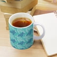 thumbnail image 3 of Blue White Mandala Sea Turtles Marine Animal on Turquoise White Ceramic Cup, 11 Oz Tea Mug, Coffee Mug, Milk Mug, Juice Ceramic Cup for Home Offices Cafe Party Mom Father Daughter Son, 3 of 5