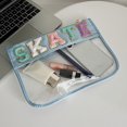 thumbnail image 1 of Bolsas De Cosméticos Chenille Letter Mujeres Bolsas De Cosméticos Transparentes Pvc Snacks Make Up Bag (Skate Azul) Ndcxsfigh Para Estrenar, 1 of 3