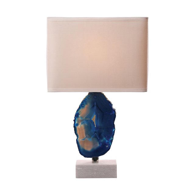 Elk Lighting 8989-033 Lampe de Table Minoa en Agate Bleue et Marbre