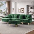 thumbnail image 2 of Wiilayok 114" U-Shaped Sectional Sofa,Chenille Modular 4 Seat Sofa Set for Living Room,Convertible L Shaped Sofa Couch Set with Chaise Lounge, Ottoman and Pillows, 2 of 8