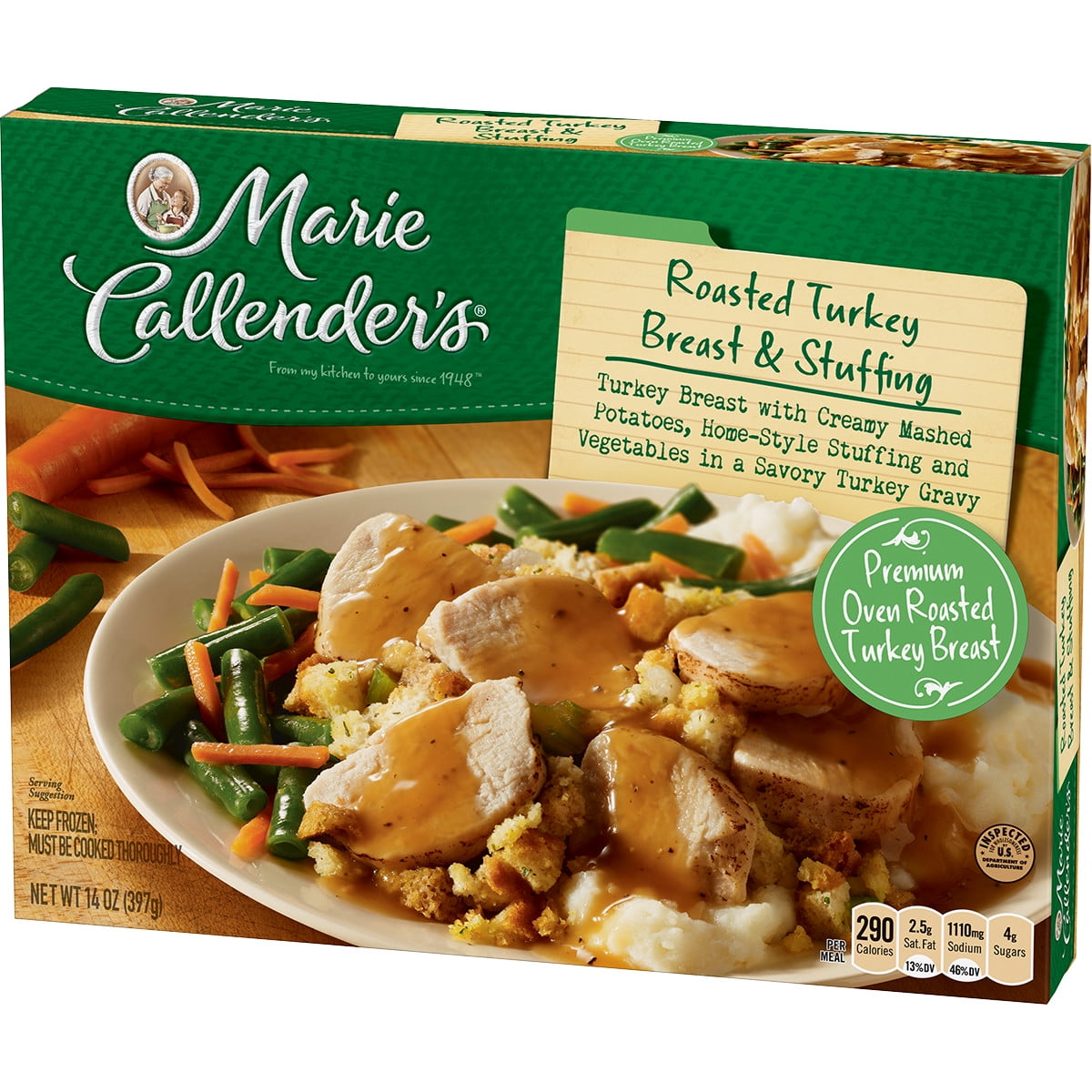 Marie Callender S Frozen Dinner Roasted Turkey Breast Stuffing 14 Ounce Walmart Com Walmart Com