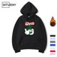 thumbnail image 2 of Sudadera con capucha de forro polar con estampado de diseño de hip hop y marihuana para hombre y mujer, ropa de invierno divertida y negra para otoño, 2 of 5