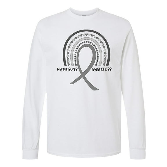 Inktastic Parkinson's Awareness Ribbon Rainbow Long Sleeve T-Shirt