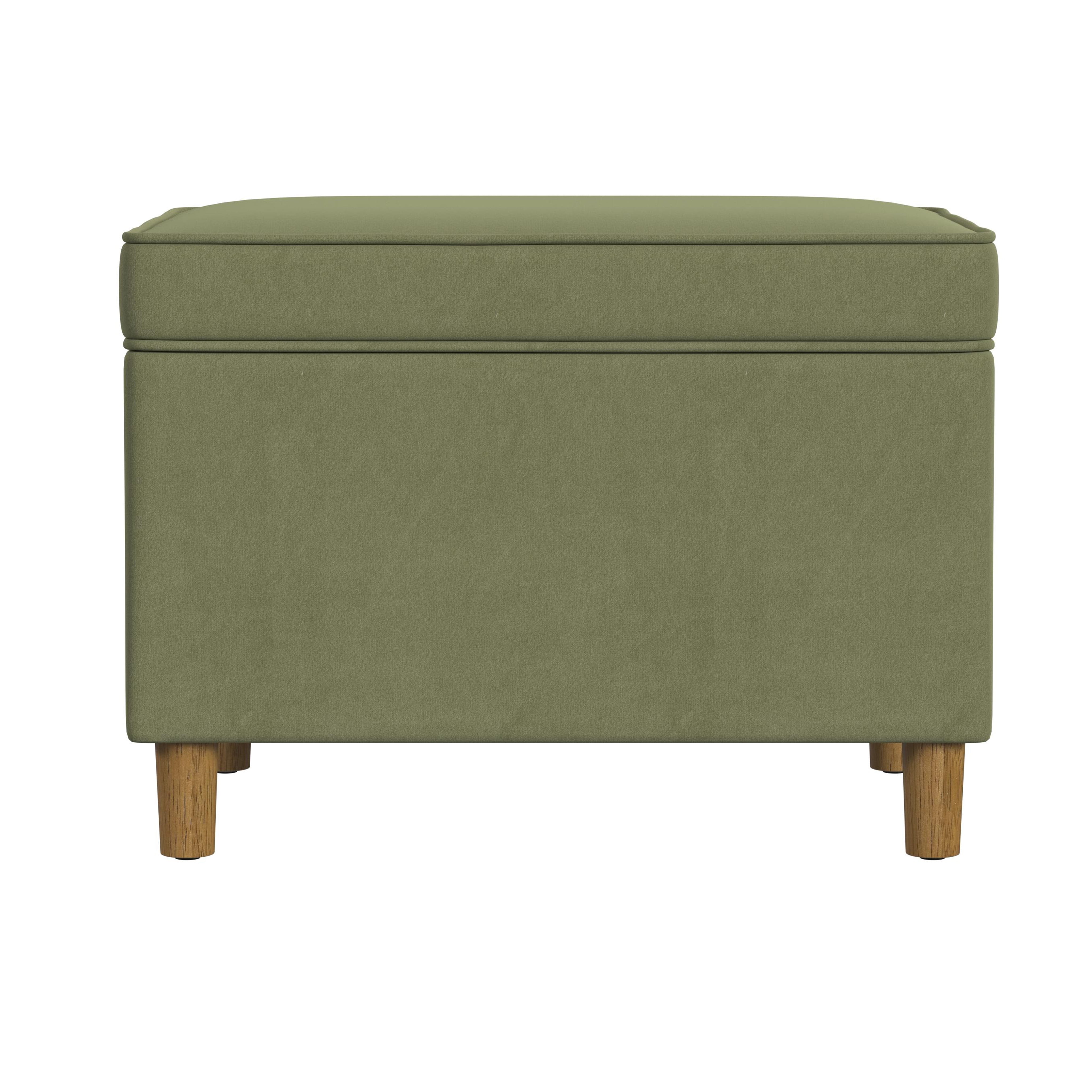 HomePop Dinah Storage Ottoman, Light Sage Green Velvet