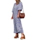 thumbnail image 5 of Vestido informal con estampado floral estilo bohemio para mujer, traje de vacaciones con cuello en V y mangas abullonadas FLhrweasw Para estrenar, 5 of 9