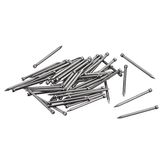 Unique Bargains Finishing Nails 50 Pack 35mm 1-3/8 Inch Hand-Drive Hardware Carbon Steel Lost Head Nails
