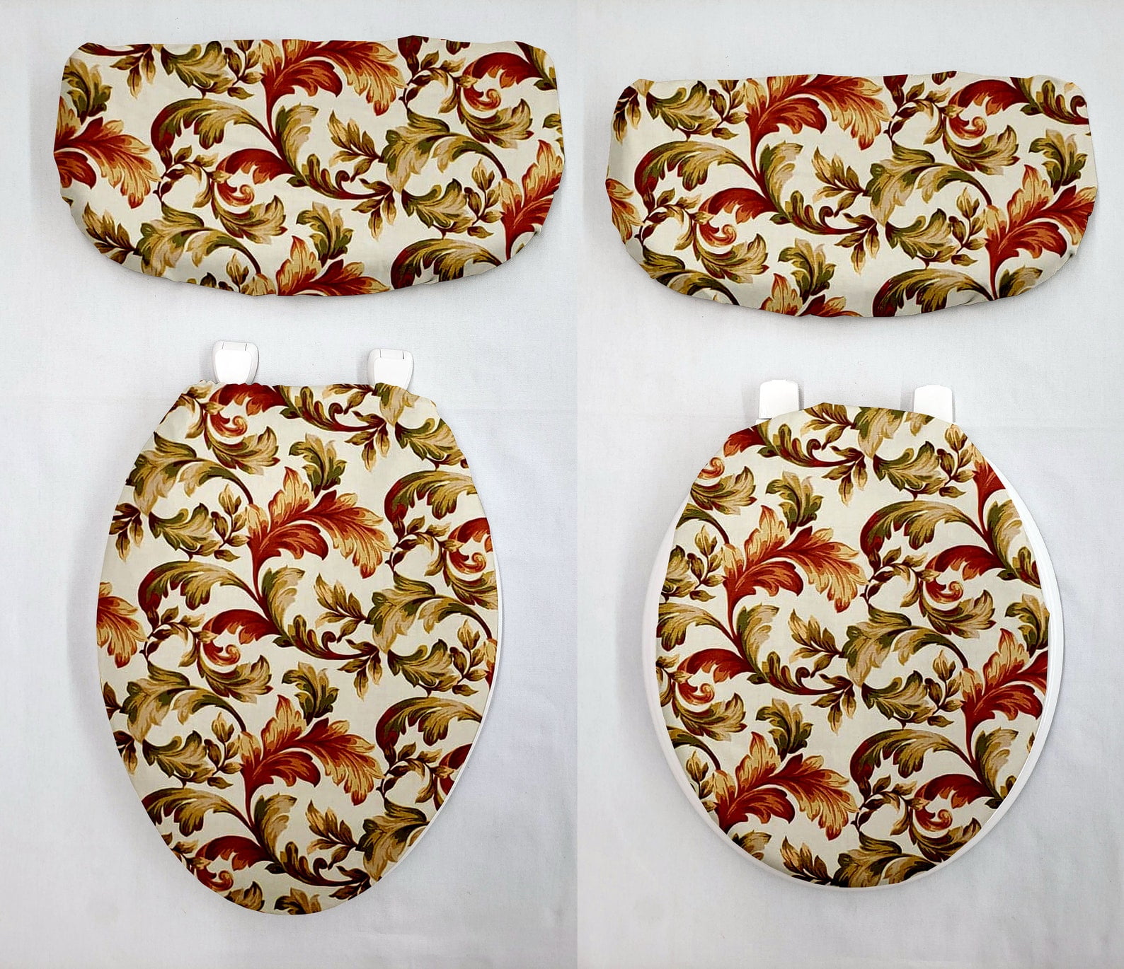 Autumn Fall Floral Leaves Toilet Seat Lid and Tank Cover Set by Penny's