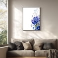 thumbnail image 3 of Blue Floral Hydrangea Plant Canvas Painting Print Wall Art for Living Room Bedroom Decoration Frameless, 3 of 7