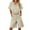 Beige, variant on Horkkom Summer Lounge Sets for Women 2 Piece Sets Short Sleeve Button Down Shirts Elastic Waist Drawstring Shorts with Pockets Outfits Casual Loose Matching Sets, Gifts for Women L