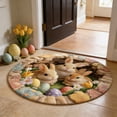 thumbnail image 4 of Fridja Clearance under $5 Easter Bunny Egg Faux Plushes Rocking Chair Rug and 3 D Imitation Living Room Sofa Rug and Round Carpet, 4 of 6