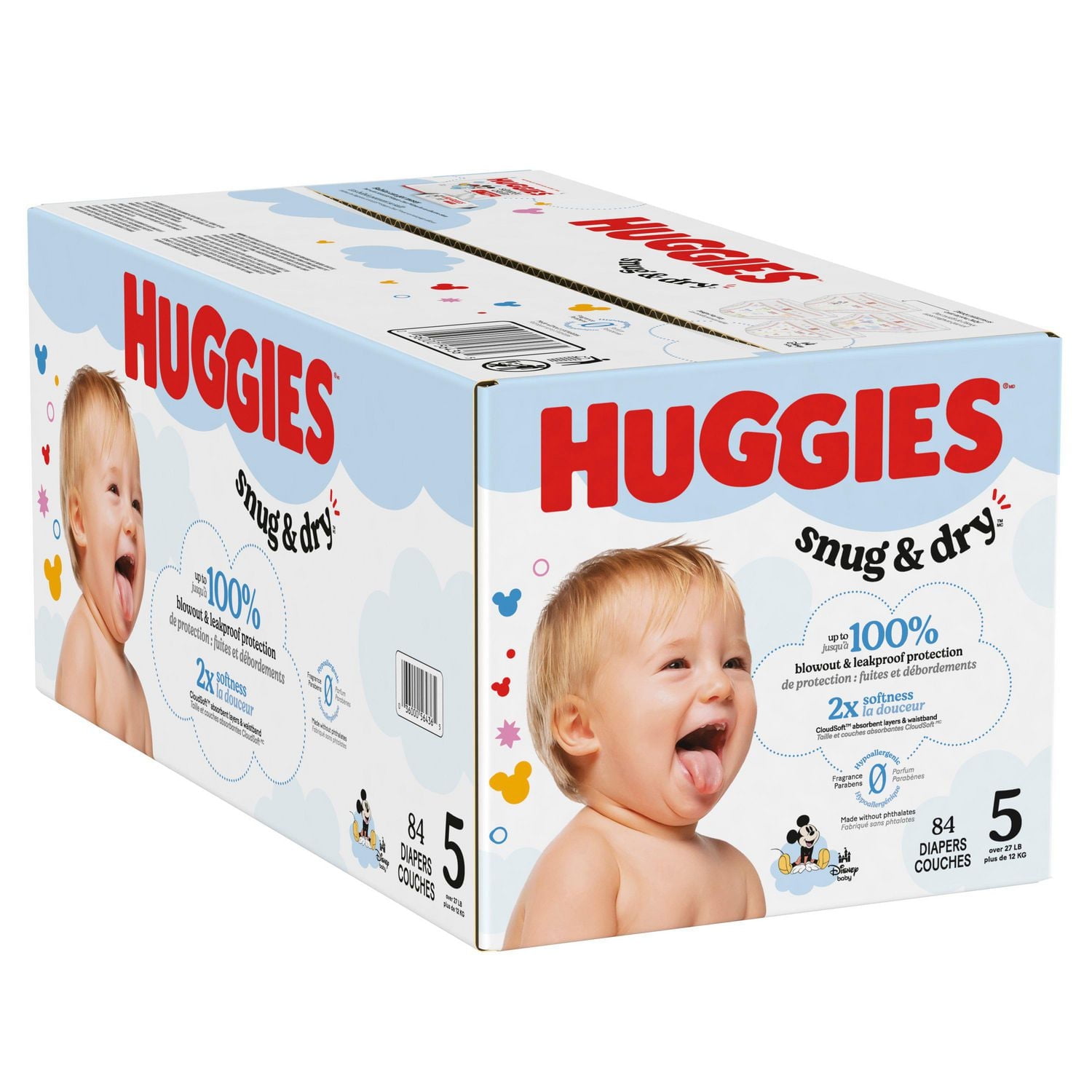 Huggies Snug & Dry Baby Diapers, Giga Size 1-7, 128-54 Count, Size 1-7 | Count 54-128