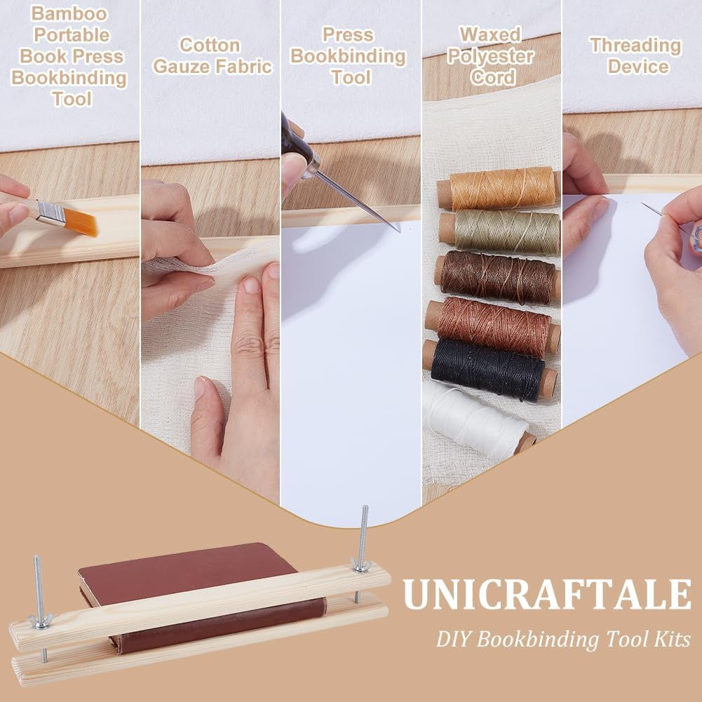 1 Set Book Binding Kits Books Binding Materials Bookbinding Supplies Book Repair Kit with Bone Folder Awl Needles was Thread