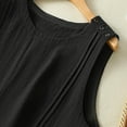 thumbnail image 6 of Women's Tank Tops Cotton Linen Comfy Lightweight Summer Blouse Crew Neck Sleeveless Solid Color Clothes (XL, Black), 6 of 7