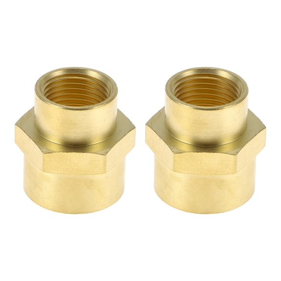 Unique Bargains Brass Pipe Fittings 1/2"NPT x 3/8"NPT Reducing Coupling 2 Pcs