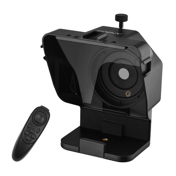 Andoer Portable Smartphone Teleprompter Prompter with Phone Holder Adapter Remote Control for Video Recording Live Streaming Interview Presentation Stage Speech