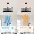 thumbnail image 5 of 20.67" Caged Crystal Ceiling Fan With Light And Remote Control, Reversible 3 Speeds, 3 Timer Function, Quiet Motor Ceiling Fans Light For Bedroom Living Room Kitchen, 5 of 9