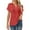 #_001Red, variant on Hogleaql Tops for Women Summer V Neck Short Sleeve Trendy Shirts Casual Relaxed Fit Loose Fit Blouses Button Solid Color Clothes Coffee 2XL