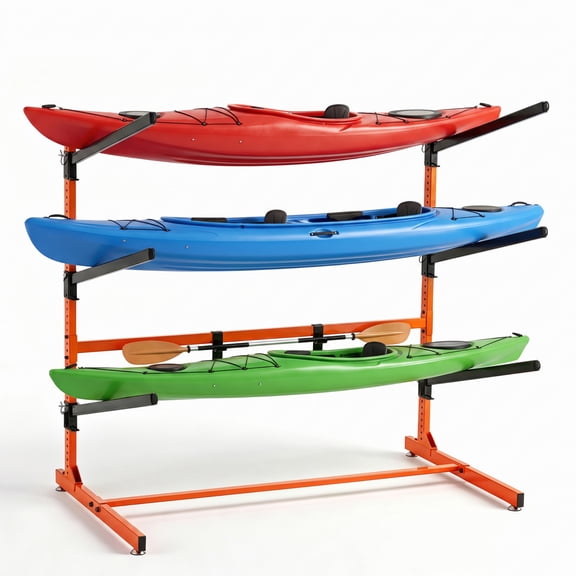 SUNDEER Freestanding Kayak Stand and Storage Rack, Heavy Duty Adjustable for Canoes, Paddleboards, Surfboards