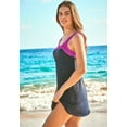 thumbnail image 3 of Swim 365 Women's Plus Size Two-Piece Colorblock Swim Dress, 3 of 4