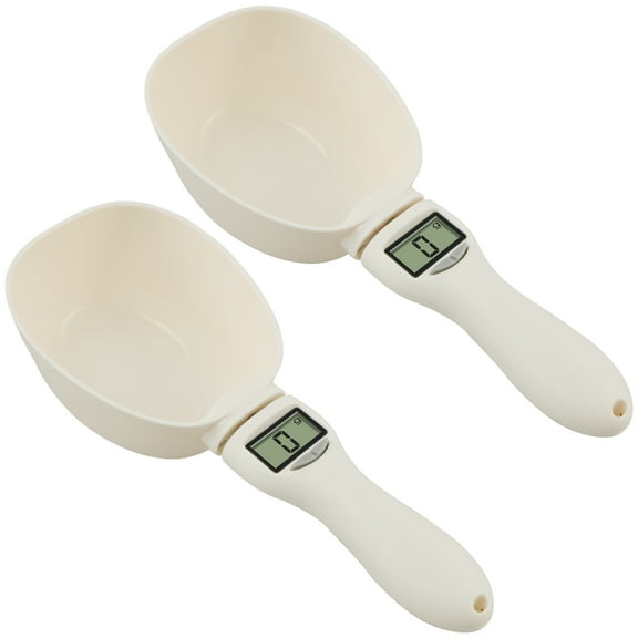 2Pcs Measuring Cups with Led Display Dog Spoon Digital Pet Food Measuring Cup Scoop Spoon Scale Dog Food Measuring Cup Electric Scale Kitchen Baking Scale Electronic Food Spoon