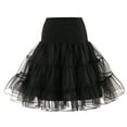 thumbnail image 6 of Flmtop Retro Women Solid Color Wedding Bridal Underskirt Crinoline Tutu Tulle Petticoat, 6 of 10