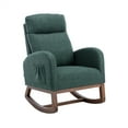 thumbnail image 6 of Rocking Chair Indoor Lounge Chair Comfortable Accent Chair,Nursery Glider Recliner Modern Rocker Glider Chair with Tufted High Back Cushion and Side Pockets for Living Room Bedroom Office,Emerald, 6 of 7