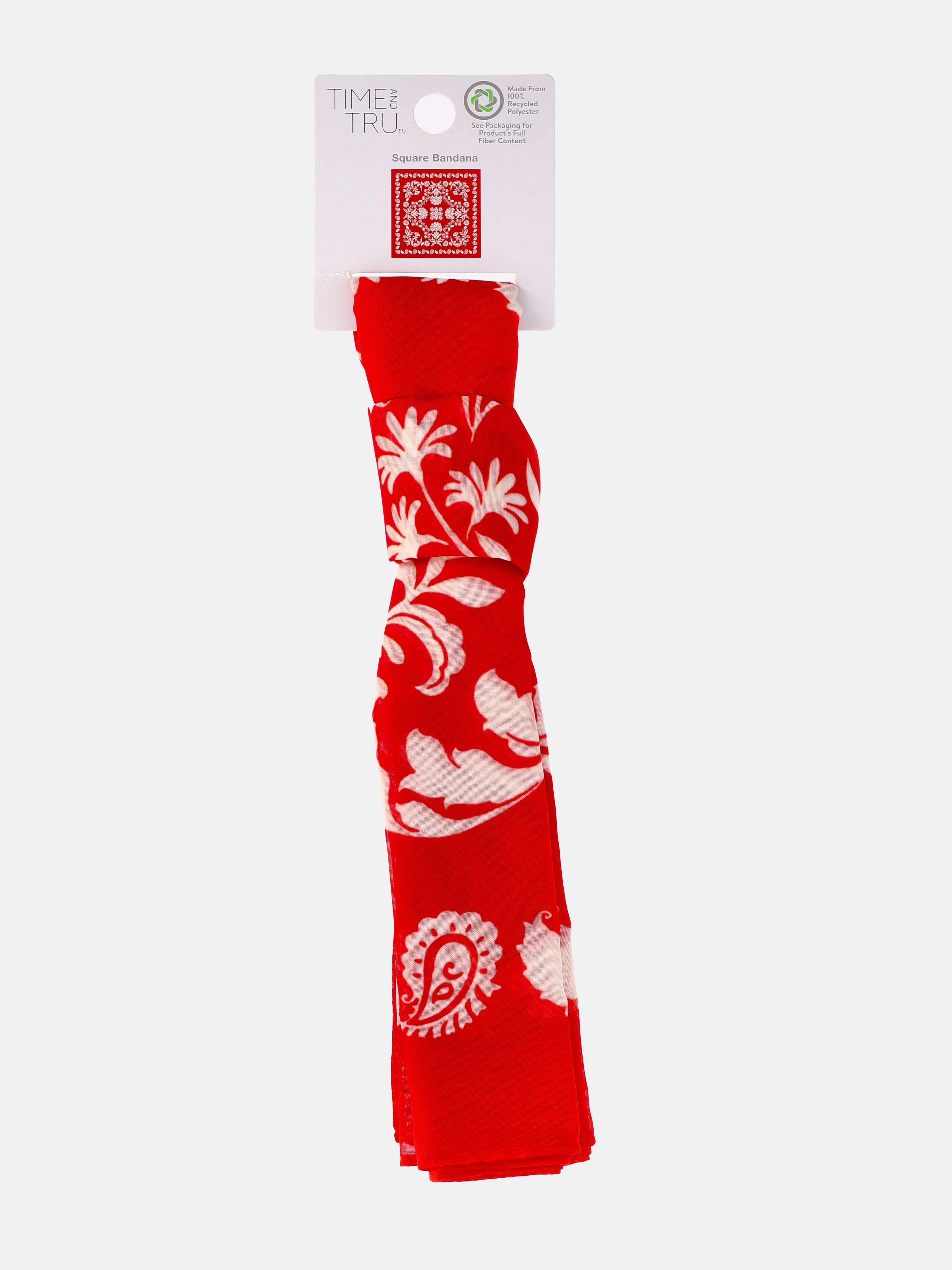 Time and Tru Women's Americana Bandana, Red Rooster