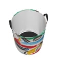 thumbnail image 2 of KLL Colorful Abstract Bumper Cars Waterproof Foldable Laundry Hamper Bucket with Handles for Storage Bin,Kids Room,Home Organizer (Small ), 2 of 7