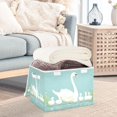 thumbnail image 3 of Yayeee Collapsible Cube Storage Bin with Lid Fabric Closet Decorative Basket with Handles, White Cartoon Swan, 3 of 7
