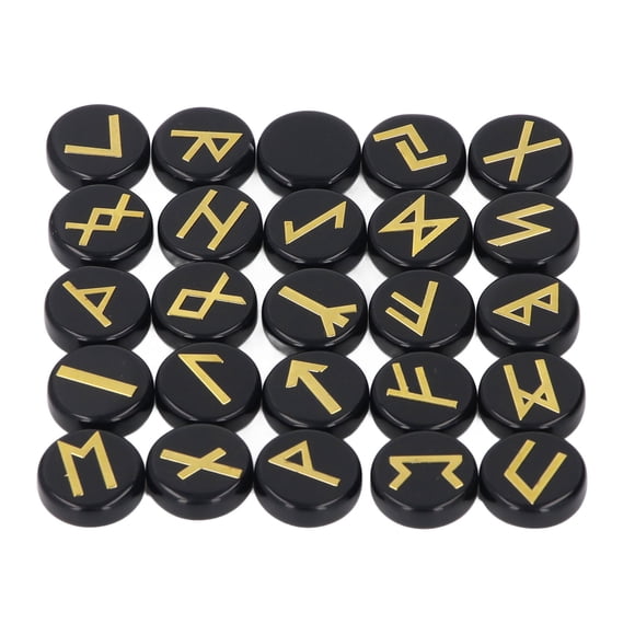Ensemble de Pierres Crystal Rune, 25 Pcs Cristaux pour Sorcellerie, Divination, Pratiques Spirituelles, Méditation, Débutants