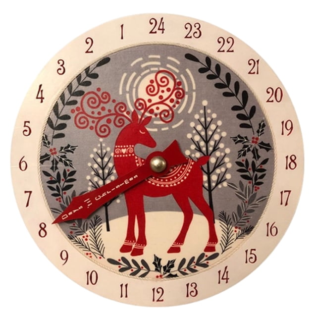 Home and Kitchen Christmas Advent Collection Decorative & Reusable Wooden Countdown Calendar, Wall Clock Christmas Countdown Calendar Kitchen Accessories Kitchen Organization Kitchen Decor