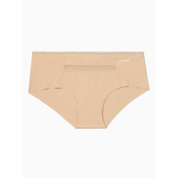 Calvin Klein Women's Invisibles With Mesh Hipster, Bare, Large