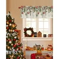 thumbnail image 3 of Christmas Ball Valances for Windows, Vintage Eucalyptus Leaves Winter Snowflakes Flower Rod Pocket Valance Short Window Treatments Curtains for Kitchen Bathroom Bedroom Decor, 42 x 18 Inches, 3 of 9
