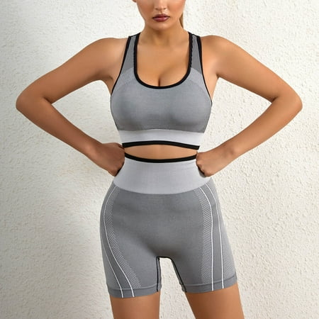 

Fiudx Sports Underwear Women s Shock-proof Running Training Yoga Vest Wear Beautiful Back Fitness Elasticity Bra Shorts Set New 390