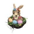thumbnail image 3 of Cesta de conejo de Pascua tejida, figuras de conejo, decoración de escritorio, cesta de huevos de conejo, cesta de dulces para exterior, oficina,, 3 of 8