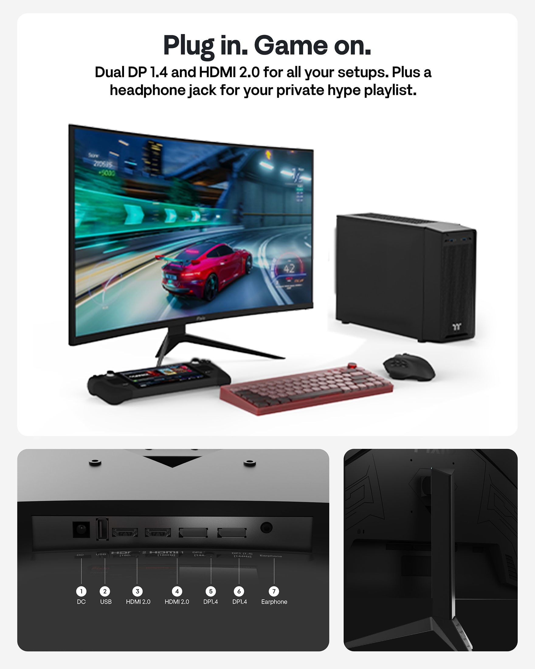 Pixio PXC328 32 inch 180Hz Refresh Rate QHD 1440p Resolution 1500R