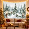 thumbnail image 3 of Snowy Forest Path with Glowing Lanterns Nostalgic Illustration for Home Decor Enthusiasts, Winter Wall Art, Christmas Gift, Tapestry Wall Hanging for Living Room and Bedroom, 3 of 7