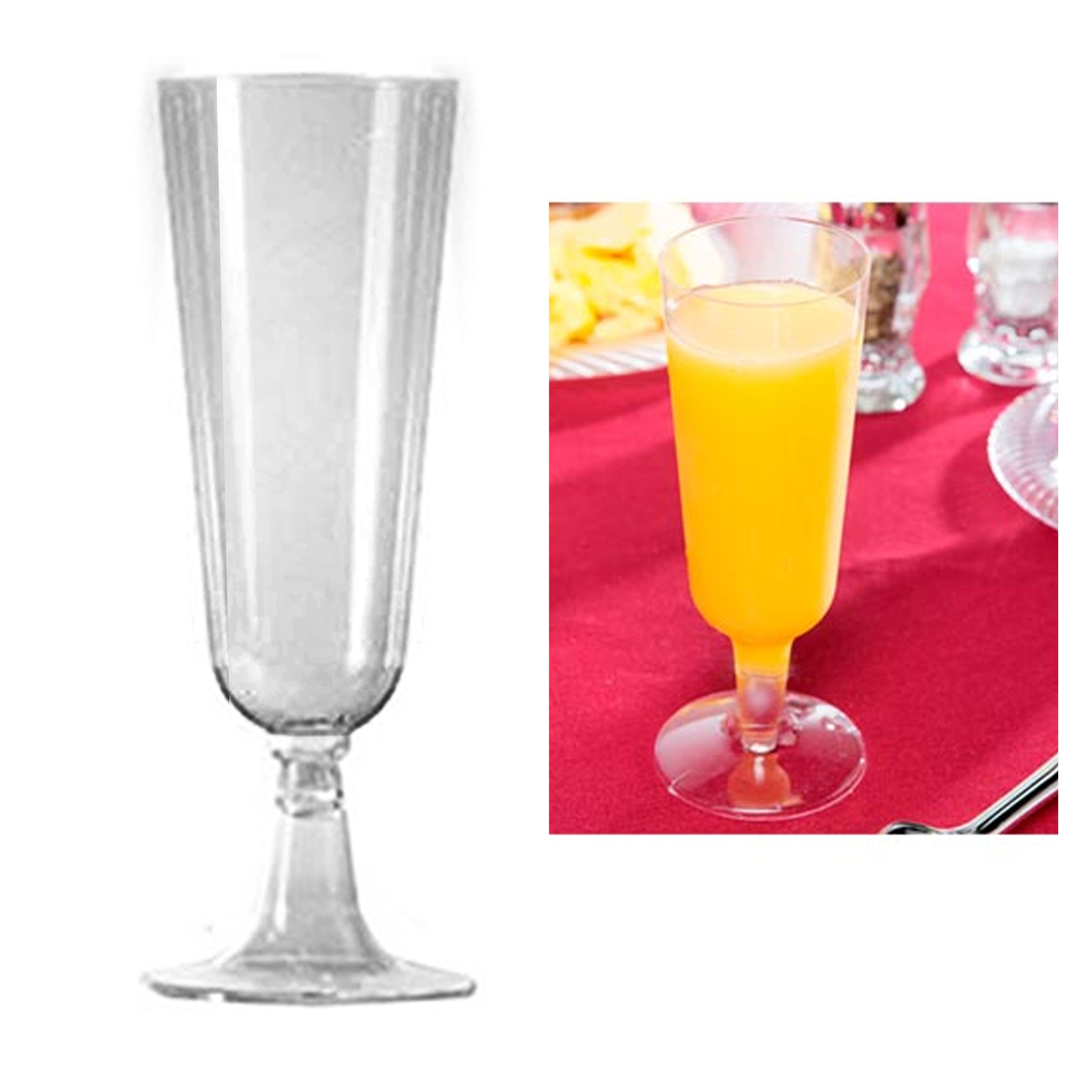 24 Pc Plastic Champagne Flutes Wine Mimosa Disposable Glasses