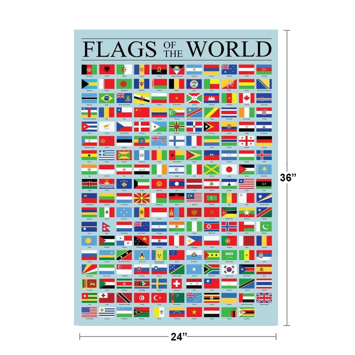 Flags of The World Classroom Reference Chart National Countries Country Symbol Educational Teacher Learning Homeschool Display Supplies Teaching Aide Stand or Hang Wood Frame Display 9x13 